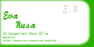 eva musa business card